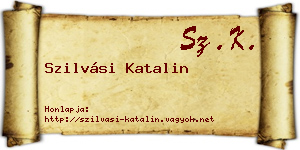 Szilvási Katalin névjegykártya