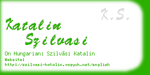 katalin szilvasi business card